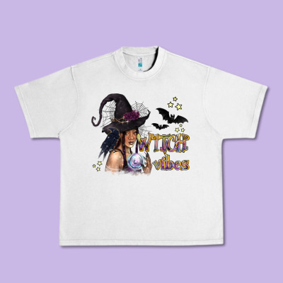 Black Witch Vibes Urban Heavy Tee Designed By Texasbilliewilder