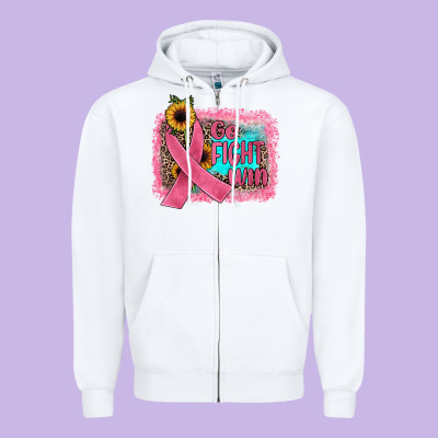 Go Fight Win Zipper Hoodie Designed By Jahusdesignshop