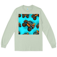 Matcha monster truck pre teen seamless pattern Long Sleeve Tee - HRA Design Shop