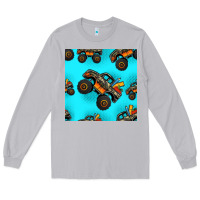 Moon Dust monster truck pre teen seamless pattern Long Sleeve Tee - HRA Design Shop