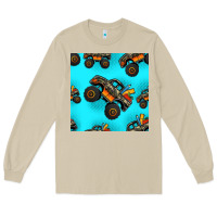 Mushroom monster truck pre teen seamless pattern Long Sleeve Tee - HRA Design Shop