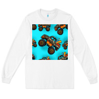 White monster truck pre teen seamless pattern Long Sleeve Tee - HRA Design Shop