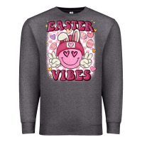 Charcoal Heather Easter vibes Premium Sweatshirt - MaliasSmallBusiness