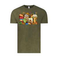 Vintage Olive tacos coffee cups Vintage Tee - Zillion Design Studio