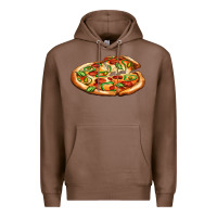 Chestnut big pizza Premium Hoodie - AdoDesignShop