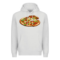Dove Grey big pizza Premium Hoodie - AdoDesignShop