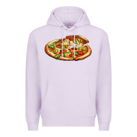 Lilac big pizza Premium Hoodie - AdoDesignShop
