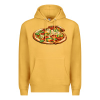 Mustard big pizza Premium Hoodie - AdoDesignShop