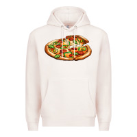 Pale Pink big pizza Premium Hoodie - AdoDesignShop
