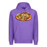 Purple big pizza Premium Hoodie - AdoDesignShop