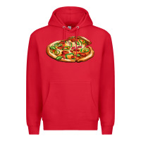 Red big pizza Premium Hoodie - AdoDesignShop