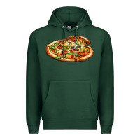 Sports Green big pizza Premium Hoodie - AdoDesignShop