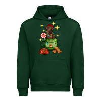 Forest Green Christmas coffee cup with Labrador Urban Hoodie - RanaPortraitStore
