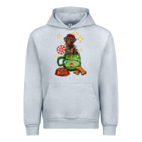 Heather Grey Christmas coffee cup with Labrador Urban Hoodie - RanaPortraitStore
