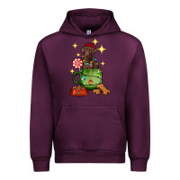 Mauve Wine Christmas coffee cup with Labrador Urban Hoodie - RanaPortraitStore