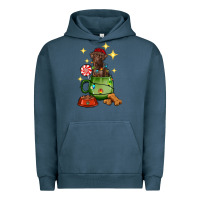 Pigment Midnight Navy Christmas coffee cup with Labrador Urban Hoodie - RanaPortraitStore