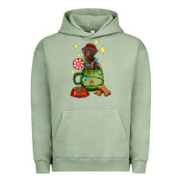 Pigment Oil Green Christmas coffee cup with Labrador Urban Hoodie - RanaPortraitStore