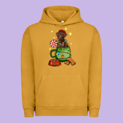 Christmas Coffee Cup With Labrador Urban Hoodie Designed By Ranaportraitstore