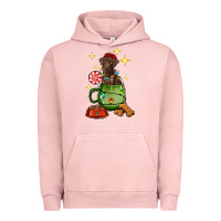 Pigment Salmon Christmas coffee cup with Labrador Urban Hoodie - RanaPortraitStore