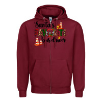 Burgundy santa's favorite bus driver Zipper Hoodie - AdoDesignShop