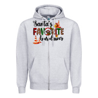 Heather Grey santa's favorite bus driver Zipper Hoodie - AdoDesignShop