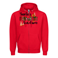 Red santa's favorite bus driver Zipper Hoodie - AdoDesignShop