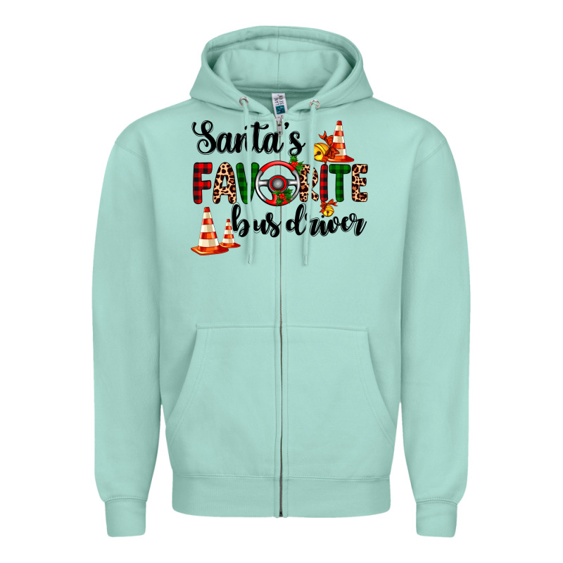 Santa's Favorite Bus Driver Zipper Hoodie by AdoDesignShop | Teevron