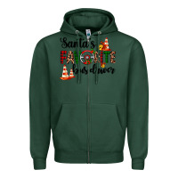 Sports Green santa's favorite bus driver Zipper Hoodie - AdoDesignShop