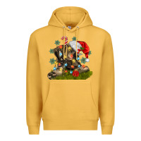 Mustard Christmas soldier veteran boots Premium Hoodie - MaliasSmallBusiness