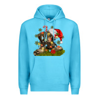 Ocean Blue Christmas soldier veteran boots Premium Hoodie - MaliasSmallBusiness