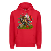 Red Christmas soldier veteran boots Premium Hoodie - MaliasSmallBusiness