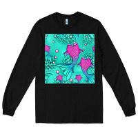 Black mermaid tail seamless pattern Long Sleeve Tee - HRA Design Shop