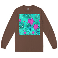 Chestnut mermaid tail seamless pattern Long Sleeve Tee - HRA Design Shop