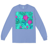 Colony Blue mermaid tail seamless pattern Long Sleeve Tee - HRA Design Shop