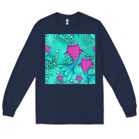 Navy mermaid tail seamless pattern Long Sleeve Tee - HRA Design Shop