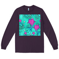 Plum mermaid tail seamless pattern Long Sleeve Tee - HRA Design Shop