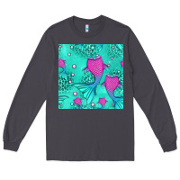 Smoke mermaid tail seamless pattern Long Sleeve Tee - HRA Design Shop
