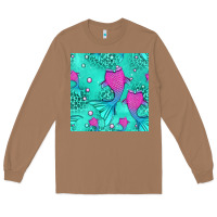Toasted Coconut mermaid tail seamless pattern Long Sleeve Tee - HRA Design Shop