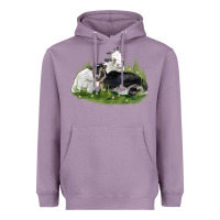Lavender two baby nigerian dwarf goat Heavyweight Hoodie - LillyAllenDesigns