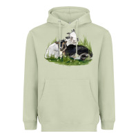 Matcha two baby nigerian dwarf goat Heavyweight Hoodie - LillyAllenDesigns
