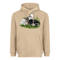 Mushroom two baby nigerian dwarf goat Heavyweight Hoodie - LillyAllenDesigns