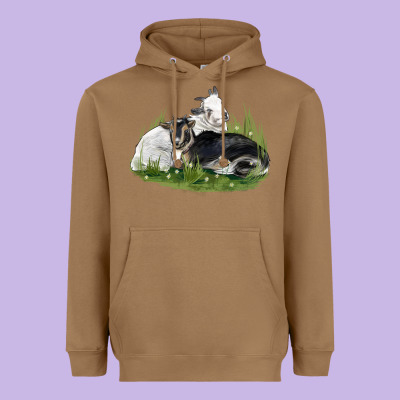Two Baby Nigerian Dwarf Goat Heavyweight Hoodie Designed By Lillyallendesigns