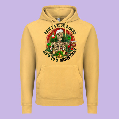 Vintage Hoodie When you're dead inside but it's christmas