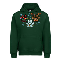 Forest Green Christmas paws Urban Hoodie - RanaPortraitStore