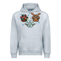Heather Grey Christmas paws Urban Hoodie - RanaPortraitStore