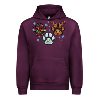 Mauve Wine Christmas paws Urban Hoodie - RanaPortraitStore