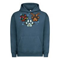 Pigment Midnight Navy Christmas paws Urban Hoodie - RanaPortraitStore