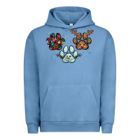Pigment Pebble Blue Christmas paws Urban Hoodie - RanaPortraitStore