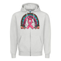 Dove Grey ribbon rainbow Zipper Hoodie - JahusDesignShop