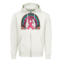Oatmeal Heather ribbon rainbow Zipper Hoodie - JahusDesignShop